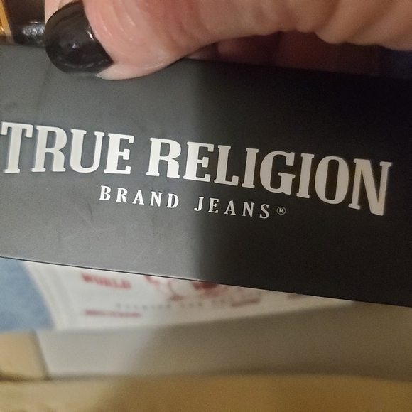 TRUE RELIGION BLUE DENIM MINI TOTE. WITH WIDE STRAPES CROSSBODY. - Picture 5 of 8